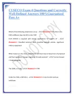 CUSECO Exam 4 Questions and Correctly Well-Defined Answers 100-Guaranteed Pass A+.