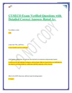 CUSECO Exam Verified Questions with Detailed Correct Answers Rated A+