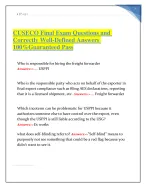 CUSECO Final Exam Questions and Correctly Well-Defined Answers 100-Guaranteed Pass.