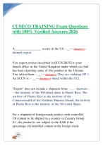 CUSECO TRAINING Exam Questions with 100- Verified Answers 2026.