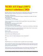 NURS 415 Final (100% correct solutions) 2024