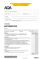 ACTUAL 2025 AQA A-LEVEL MATHEMATICS Paper 1 Question Paper and Mark ...