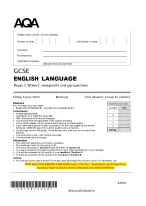2025 AQA GCSE ENGLISH LANGUAGE Paper 2 Writers’ Viewpoints and Perspectives Question Paper & Mark