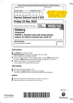 May–June 2025 Pearson Edexcel A Level History - DocMerit