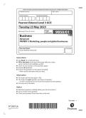 A-LEVEL EDEXCEL BUSINESS MAY 2023 - PAPER 1 Question Paper (9BS0/01) [VERIFIED]