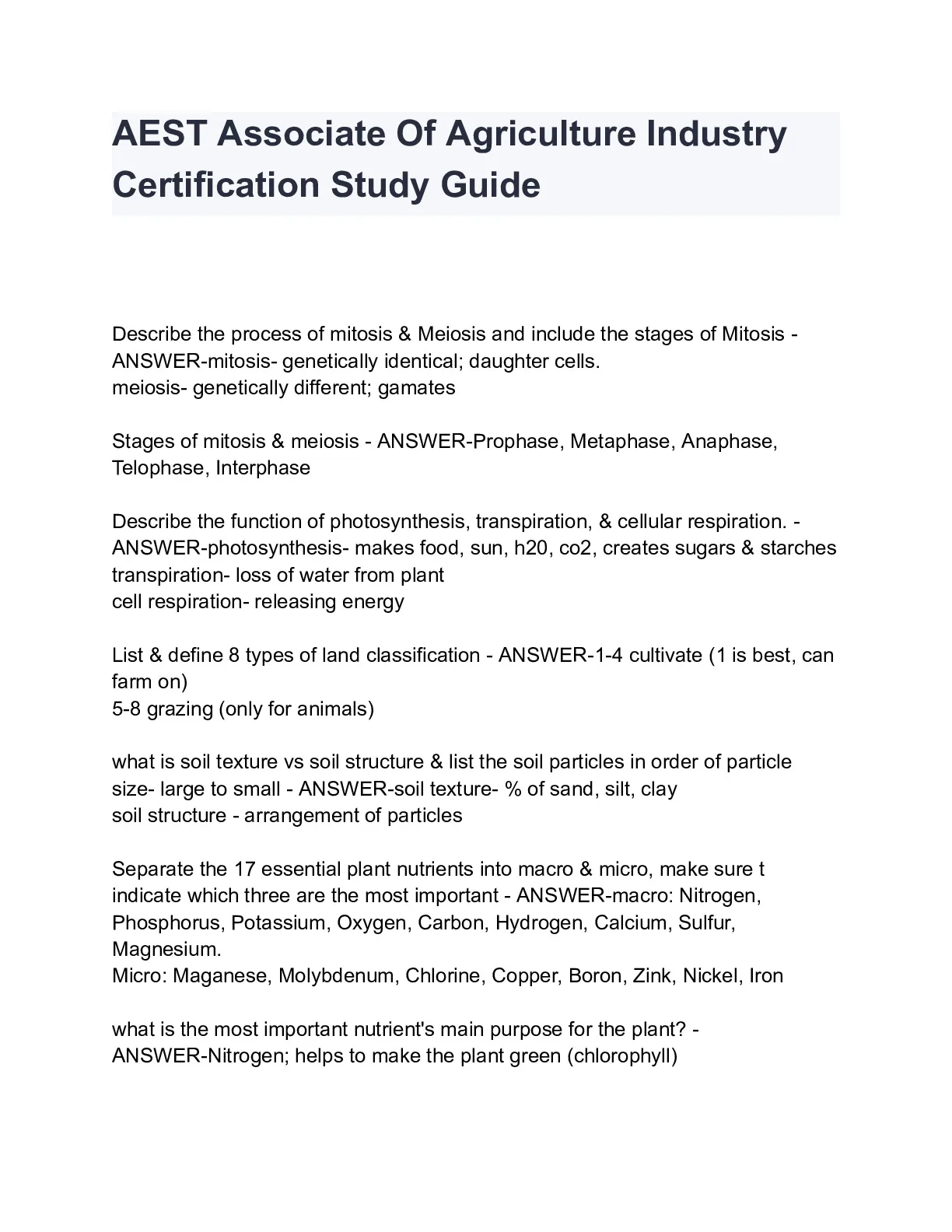 AEST Associate Of Agriculture Industry Certification Study Guide.pdf ...