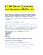 LCSW Exam Questions Rated A+ best Test