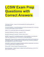LCSW Exam Prep Already graded A+