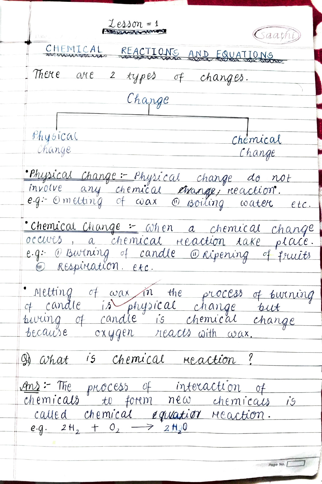Class 10 science chapter 1 chemical reaction and equation notes - DocMerit