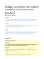 Portage Learning Math 110 Final Exam Test Prep 2022