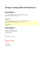 Portage Learning Math 110 Final Exam 2