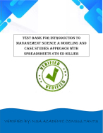 Test Bank for Introduction to Management Science A Modeling and Case Studies Approach with Spread 6