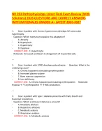 NR 283 Pathophysiology Final Exam Review | 2026–2027 | Verified Questions, Correct Answers