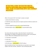 NR 668 Psychiatric–Mental Health Capstone Practicum & Intensive Final Exam | 2026–2027 Q&A