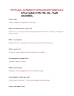 Portage Learning Pharmacology Module 8 Exam Questions and Detailed Answers Study Guide