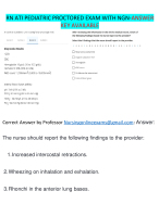 All Verified ATI RN Pediatric Nursing 2023 Proctored Exam with NGN 70 Screenshot Questions and 100% Correct Answers | Full RN ATI Pediatric Proctored Exam