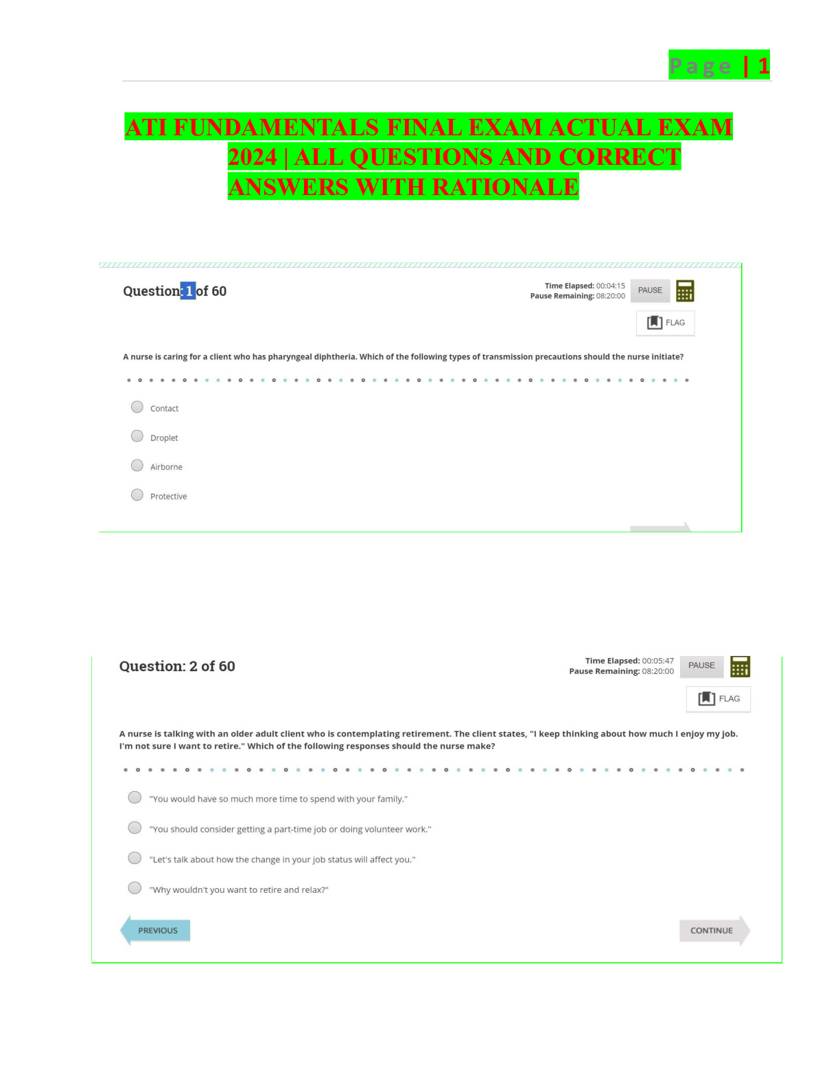 Ati fundamentals proctored exam ngn 2023 10 new versions latest