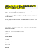 ALPHA KAPPA ALPHA QUESTIONS WITH 100% CORRECT ANSWERS - DocMerit