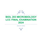BIOL 203 MICROBIOLOGY LCC FINAL EXAMINATION - DocMerit