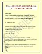 HCCA - CHC STUDY QUESTIONSBANK  |LATEST VERSION 2025\26