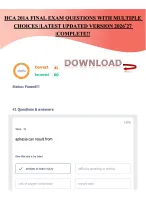 HCA 201A FINAL EXAM QUESTIONS WITH MULTIPLE  CHOICES |LATEST UPDATED VERSION 2026 ’ |COMPLETE!!