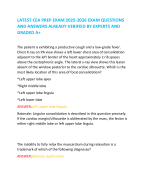 LATEST CEA PREP EXAM 2025-2026 EXAM QUESTIONS AND ANSWERS ALREADY VERIFIED BY EXPERTS AND GRADED A+