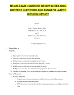 NR 327 EXAM 1 CONTENT REVIEW SHEET 100% CORRECT QUESTIONS AND ANSWERS ...