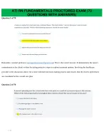 Graded A+ ATI RN Fundamentals 2023 Complete Actual Exam | 70 Questions with Answers | Screenshots fr...