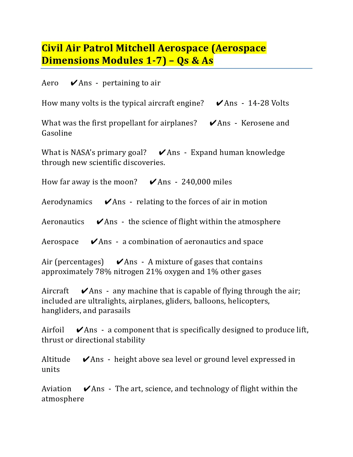 Civil Air Patrol Mitchell Aerospace (Aerospace - DocMerit