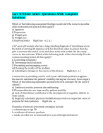 Care Of Older Adult : Questions With Complete Solutions