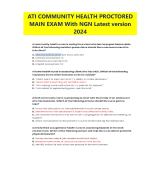 ATI Community Health Proctored Exam 2024 with NGN | 70 Verified Screenshot Questions & Answers | Latest Edition