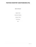 POSITION INVENTORY QUESTIONNAIRE (PIQ)