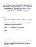 NURS 6501 ADVANCED PATHOPHYSIOLOGY  MIDTERM 100 QUESTIONS AND CORRECT  ANSWERS /NURS 6501 MIDTERM E