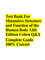 Test Bank For Memmlers Structure and Function of the Human Body 12th Edition Cohen Q&A