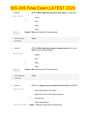 BIS-245 Final Exam,LATEST 2020,100% CORRECT