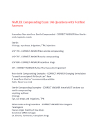 NAPLEX Compounding Exam 146 Questions with Verified Answers,100% CORRECT