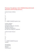 Pharmacy Foundations - Part I (NAPLEX Book 2024) 88 Questions with Verified Answers,100% CORRECT