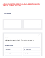 HCR 240 PATHOPHYSIOLOGY FINAL EXAM 43 QUESTIONS WITH VERIFIED ANSWERS 2025/2026,100%CORRECT