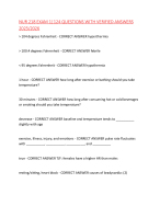 NUR 218 EXAM 1|124 QUESTIONS WITH VERIFIED ANSWERS 2025/2026,100%CORRECT
