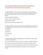 WGU UMC2 PHARMACOLOGY PART OF PATHO PHARM 97 QUESTIONS WITH VERIFIED ANSWERS 2025/2026,100%CORRECT