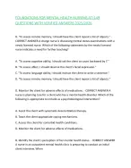 FOUNDATIONS FOR MENTAL HEALTH NURSING ATI 149 QUESTIONS WITH VERIFIED ANSWERS 2025/2026,100%CORRECT