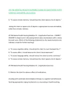 ATI RN MENTAL HEALTH NURSING EXAM 83 QUESTIONS WITH VERIFIED ANSWERS 2025/2026,100%CORRECT