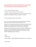 PSYCHIATRIC MENTAL HEALTH NURSING EXAM 1 STUDY GUIDE 104 QUESTIONS WITH VERIFIED ANSWERS 2025/2026