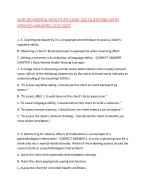NUR 190 MENTAL HEALTH ATI EXAM 160 QUESTIONS WITH VERIFIED ANSWERS 2025/2026,100%CORRECT
