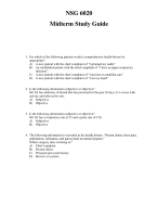 NSG 6020  Midterm Study Guide