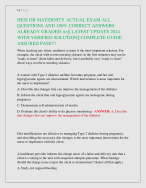 BUNDLE FOR HESI OB MATERNITY EXAMS|| HESI OBSTETRICS/MATERNITY EXAMALL QUESTIONS WITH 100% CORRECT ANSWERS ALREADY GRADED A+|| LATEST VERSION 2024 WITH VERIFIED SOLUTIONS. ASSURED PASS!!
