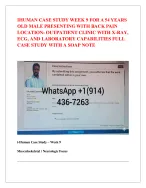 IHUMAN CASE STUDY WEEK 9 FOR A 54 YEARS  OLD MALE PRESENTING WITH BACK PAIN  LOCATION: OUTPATIENT