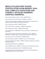 MEDCA PHLEBOTOMY BOARD CERTIFICATION EXAM NEWEST 2024-2025