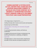 HUMAN ANATOMY and PHYSIOLOGYN ACTUAL REVIEW FINAL EXAM 2024-2025 ...