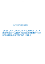 GCSE OCR COMPUTER SCIENCE DATA  REPRESENTATION ASSESSSMENT TEST  UPDATED QUESTIONS UNIT 8